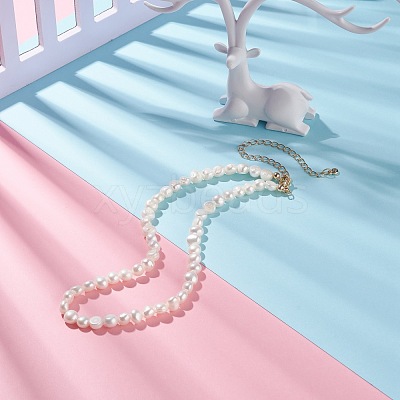 Vintage Natural Pearl Beaded Necklace for Women NJEW-JN03787-02-1