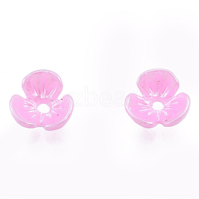 Resin Imitation Pearl Bead Caps RESI-N036-01A-03-1