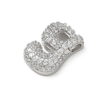 Brass Micro Pave Cubic Zirconia Pendants KK-A300-02P-G-1