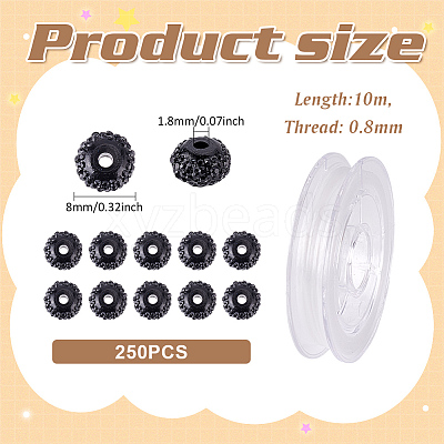 DIY Rondelle Resin Rhinestone Beads Bracelets Making Kits DIY-ME0001-20-1