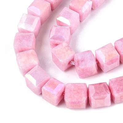 Anti-Tarnish Electroplate Glass Beads Strands GLAA-T025-8mm-10H-1