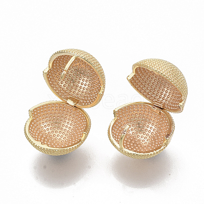 Brass Ball Clip-on Earrings KK-T050-051G-NF-1
