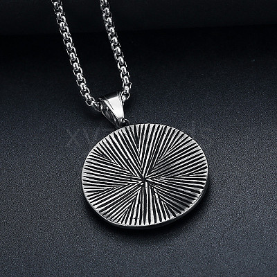 Stainless Steel Cable Chain Necklace WG26403-01-1