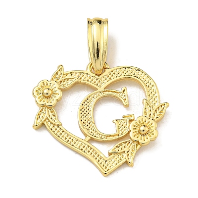 Heart Brass Pendants KK-I714-04G-G-1