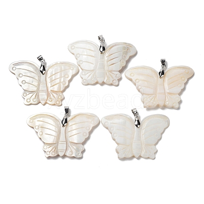 Natural Freshwater Shell Pendants BSHE-P033-05P-1