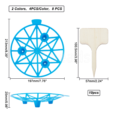8Pcs 2 Colors Round Plastic Bracket DIY-GA0002-24-1