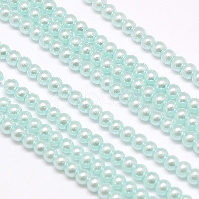 Eco-Friendly Dyed Glass Pearl Round Beads Strands HY-A002-4mm-RB034-1