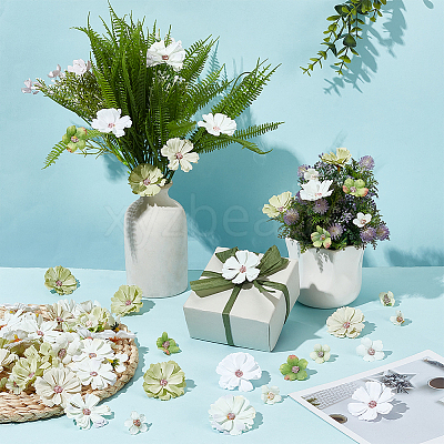 100Pcs 10 Style Silk Cloth Flower DIY-WR0003-92-1