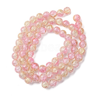 Spray Painted Crackle Glass Beads Strands CCG-Q002-12mm-03-1
