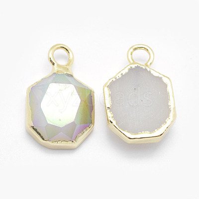 Electroplate Natural Druzy Agate Pendants G-I207-12A-G-1