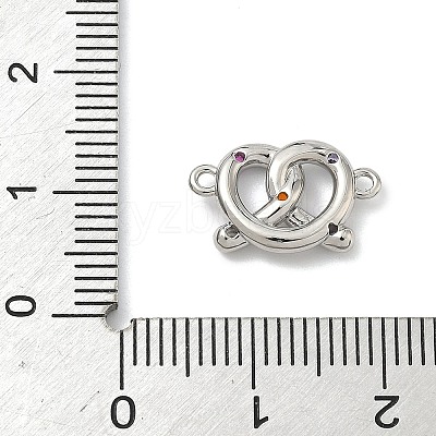 Brass Micro Pave Cubic Zirconia Heart Biscuit Connector Charms KK-G548-06P-02-1