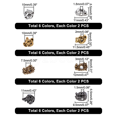 48Pcs 24 Styles Tibetan Style Alloy Beads FIND-PH0002-37-1