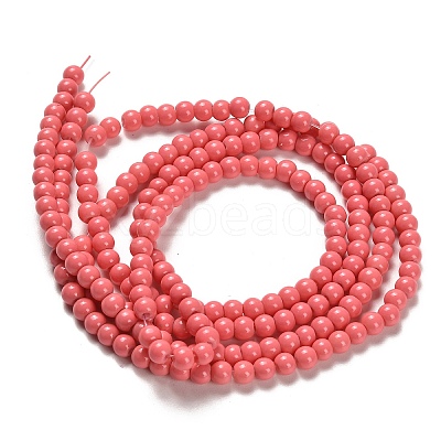 Painted Glass Bead Strands DGLA-S071-4mm-B34-1