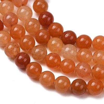 Natural Red Aventurine Bead Strands G-P257-02-6mm-1