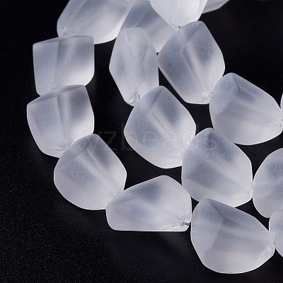 Transparent Frosted Glass Beads Strands FGLA-S001-02F-1