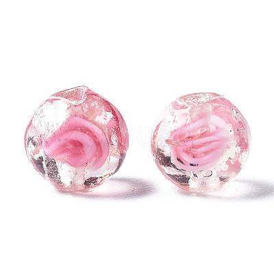 Handmade Luminous Inner Flower Lampwork Beads LAMP-TD001-8mm-03-01-1