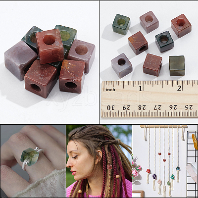 12Pcs Natural Indian Agate European Beads G-NB0005-88B-1