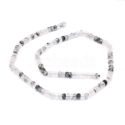 Natural Black Rutilated Quartz Beads Strands G-E569-H09-1