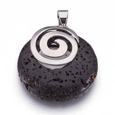 Natural Lava Rock Pendants KK-F751-D15-1