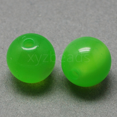 Round Imitation Cat Eye Resin Beads X-RESI-R157-6mm-M-1