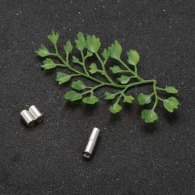 Tarnish Resistant Column 304 Stainless Steel Magnetic Clasps with Glue-in Ends STAS-I026-03-1
