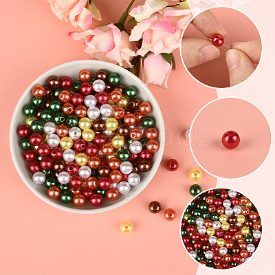 6 Colors Imitation Pearl Acrylic Beads OACR-SP0001-76B-1