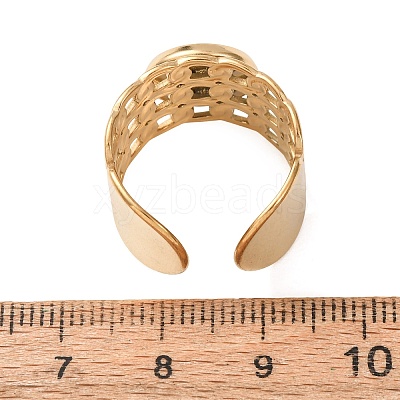 304 Stainless Steel Cable Chain Cuff Ring Components SA-CBA94B1-01G-02-1