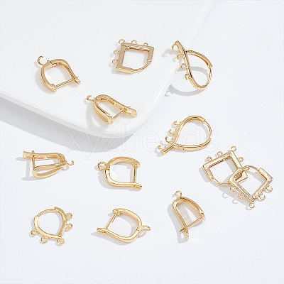 20Pcs 5 Styles Brass Hoop Earring Finding KK-HY0003-47-1