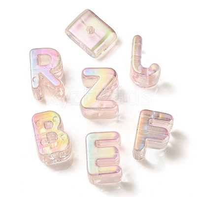 UV Plating Rainbow Iridescent Acrylic Beads OACR-C012-02F-1-1