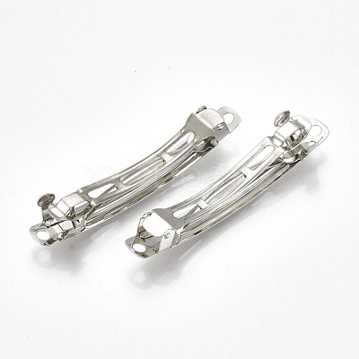 Platinum Plated Iron Hair Barrette Findings X-PJH1015Y-1