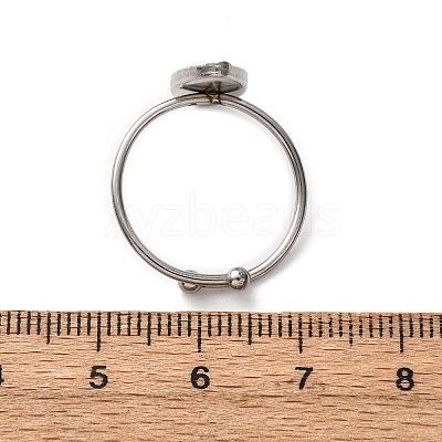 Adjustable 304 Stainless Steel Cuff Ring Components STAS-D372-09P-1