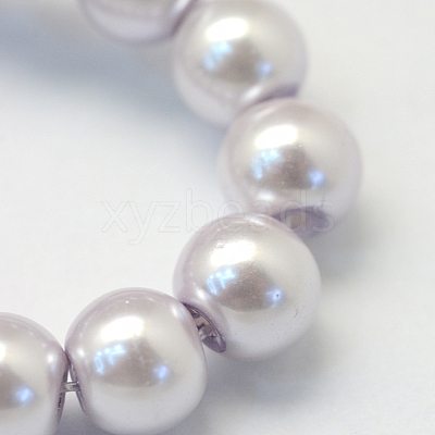 Baking Paint Pearlized Glass Pearl Round Bead Strands HY-Q003-4mm-25-1
