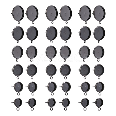 24Pcs 6 Size304 Stainless Steel Stud Earring Settings STAS-ZZ0001-02EB-1
