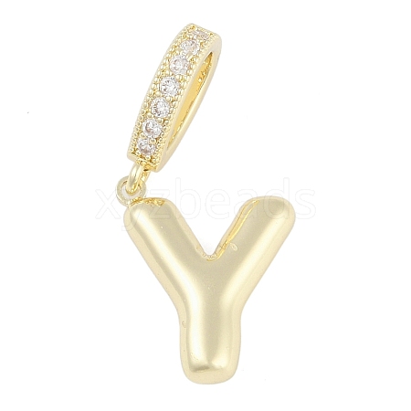 Brass Micro Pave Clear Cubic Zirconia Pendants KK-M289-01Y-G-1