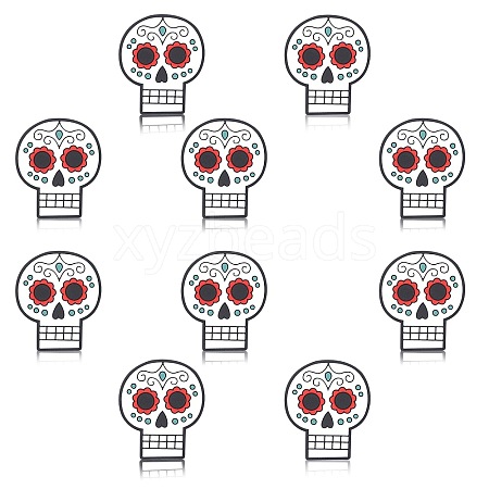 10Pcs Skull Silicone Beads JX889A-1