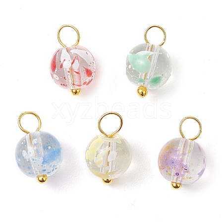 Baking Painted Glass Beads Charms PALLOY-JF03132-01-1