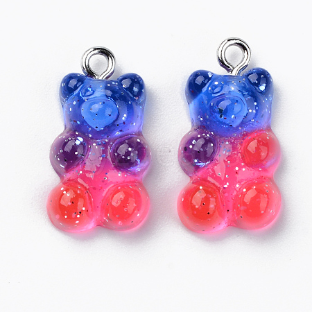 Transparent Resin Pendants X-RESI-R429-31B-1