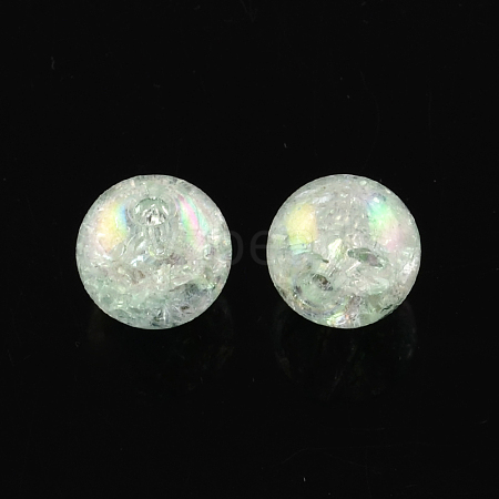 Bubblegum AB Color Transparent Crackle Acrylic Round Beads CACR-R011-20mm-03-1