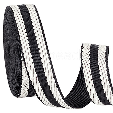   9.4~10 Yards Polycotton Striped Ribbons SRIB-PH0010-33-1