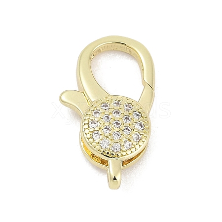 Brass Micro Pave Cubic Zirconia Lobster Claw Clasps KK-M311-27G-1