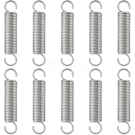 10Pcs Stainless Steel Tension Spring Hook AJEW-FH0006-13A-1