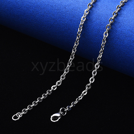 Non-Tarnish 304 Stainless Steel Cable Chain Necklace NJEW-S420-004P-1