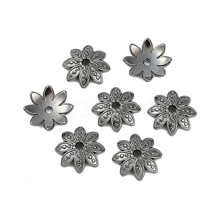 8-Petal Tibetan Style Alloy Flower Bead Caps TIBEB-2347-B-FF-1