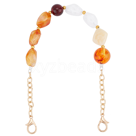 Resin Imitation Agate Bead Bag Handles FIND-WH0191-21B-1