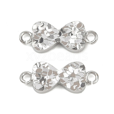 Brass Textured Connector Charms KK-K351-56P-1