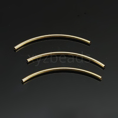 Yellow Gold Filled Curved Tube Beads X-KK-G150-31-1