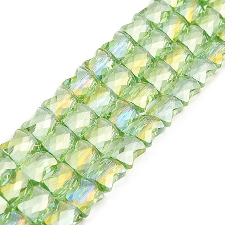 AB Color Plated Transparent Glass Beads Strands EGLA-P051-06A-A12-1