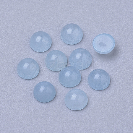 Natural White Jade Cabochons G-R416-6mm-54-1