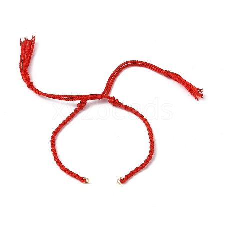 Braided Cotton Cord Bracelet Making MAK-L043-02G-10-1