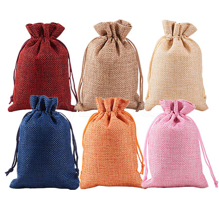 Burlap Packing Pouches Drawstring Bags ABAG-BC0001-10-1